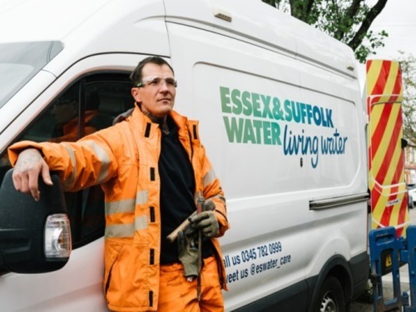 Essex & Suffolk Water Employees wearing orange jacket